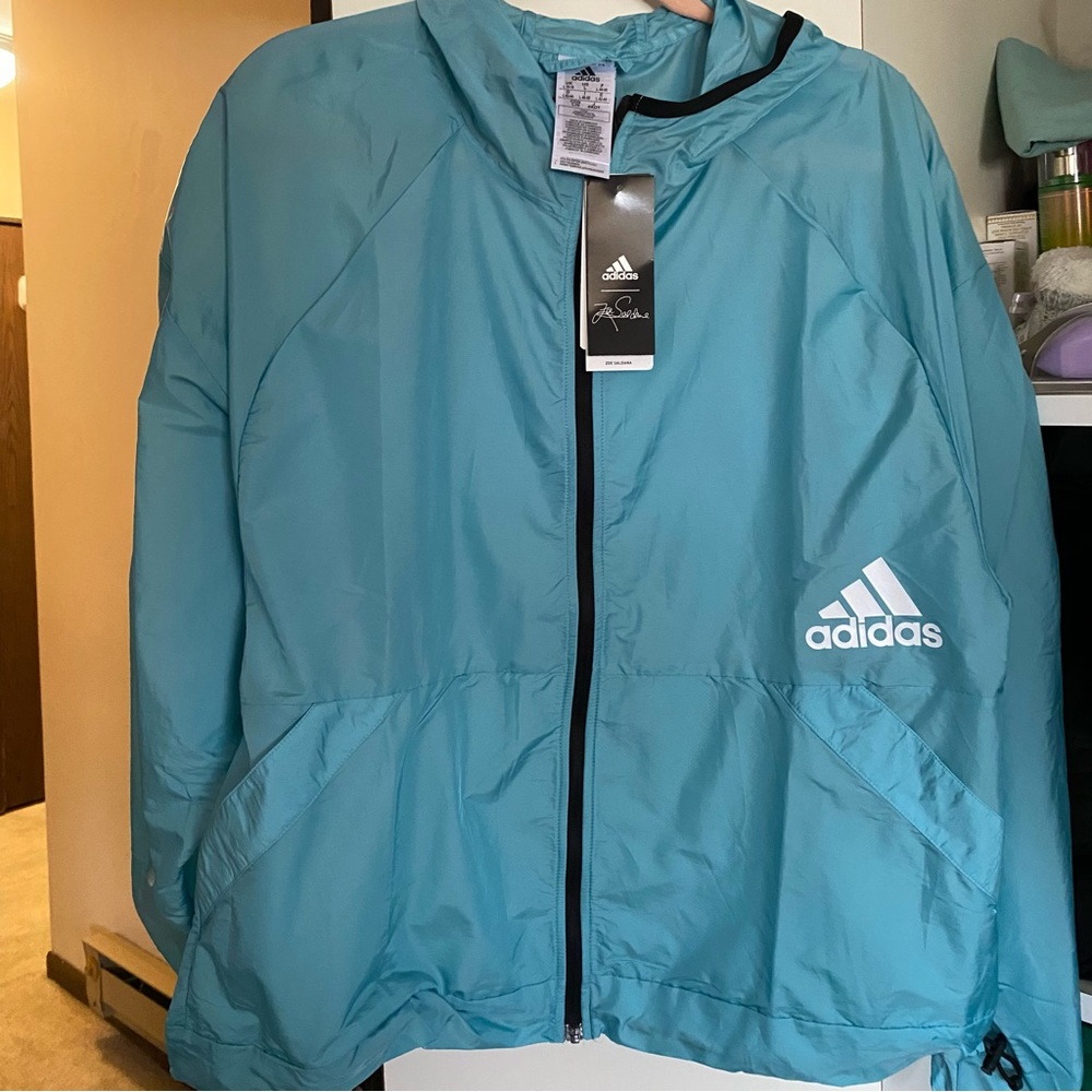 Adidas blue windbreaker
